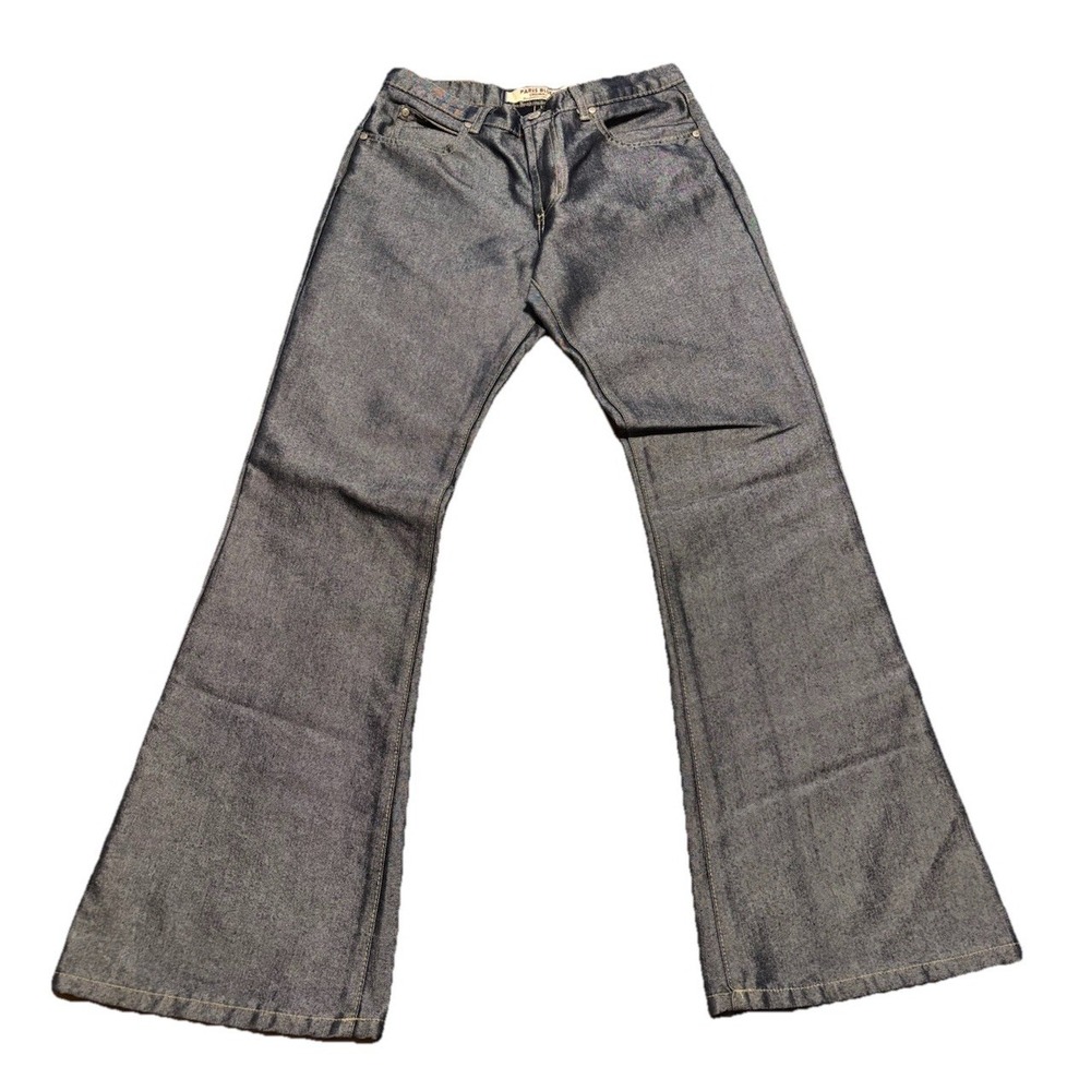 Paris Blues Vintage Women's Size 7 Metallic Sheen Bootcut Denim Pants Real Y2K